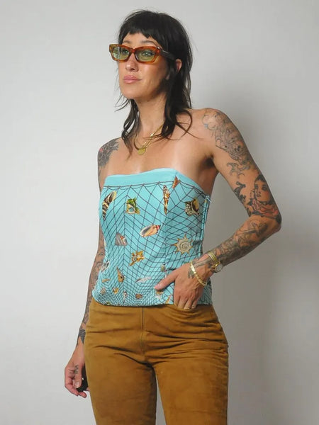 Silk Seashell Net Corset