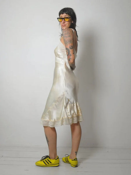 1920's Silk & Lace Bias Slip