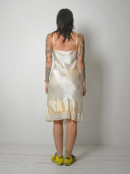 1920's Silk & Lace Bias Slip