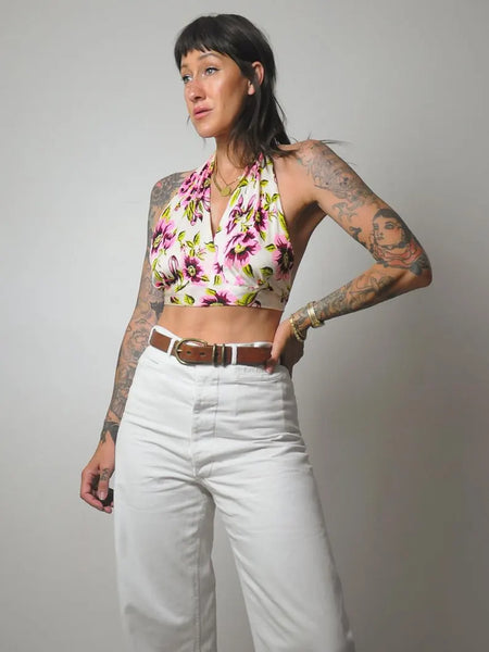 1970's Floral Open Back Halter