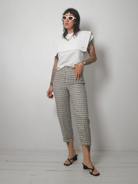 80's Ivory Cotton Bib Blouse