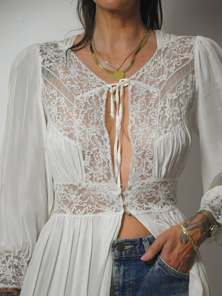 1940's Lace Robe Dressing Gown