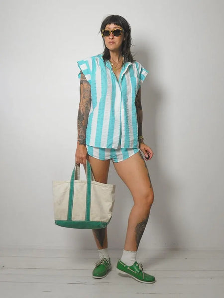 Striped 2 Piece Short Set