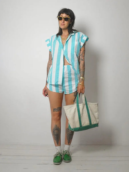 Striped 2 Piece Short Set