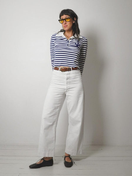 70's Striped Sailor Polo Shirt