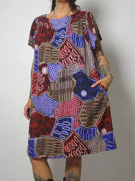 Patchwork Print Tent Dress