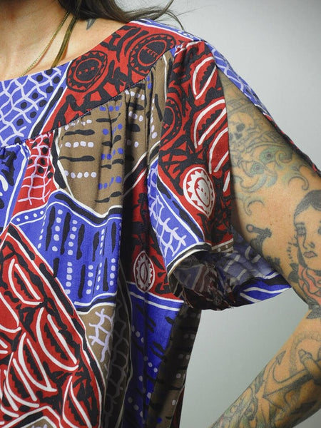 Patchwork Print Tent Dress