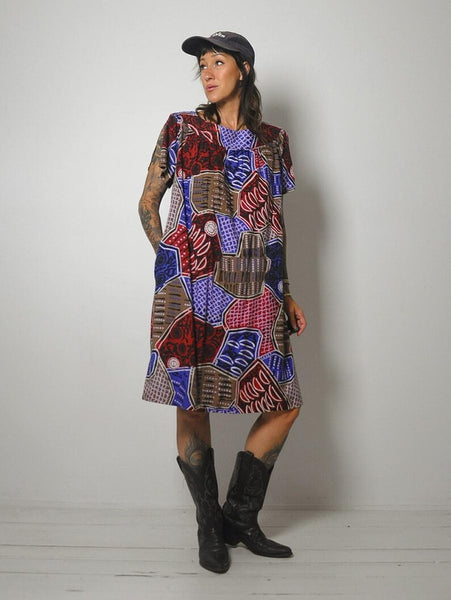 Patchwork Print Tent Dress