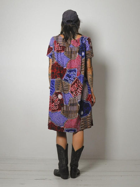 Patchwork Print Tent Dress