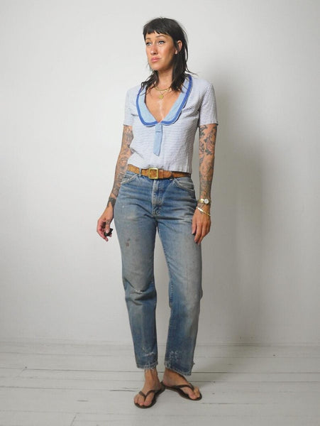50's Striped Sailor Top