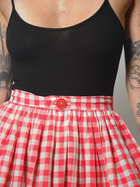 50's Gingham Circle Skirt