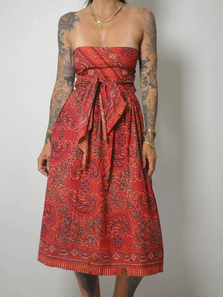 1970's Batik Cotton Sundress