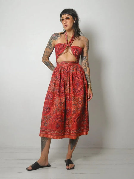1970's Batik Cotton Sundress