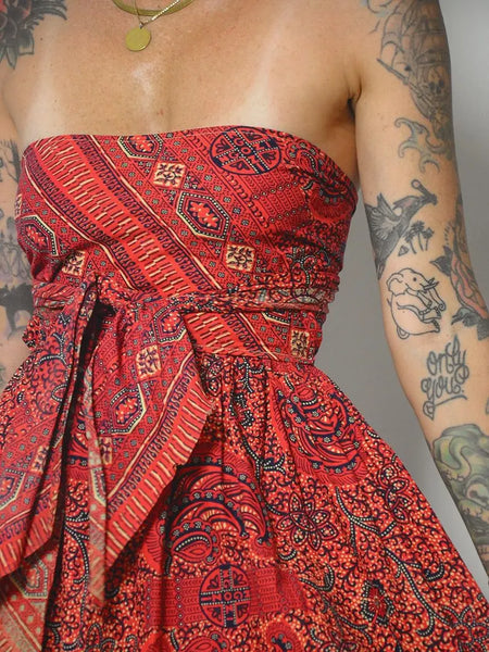 1970's Batik Cotton Sundress