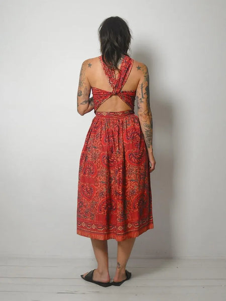1970's Batik Cotton Sundress