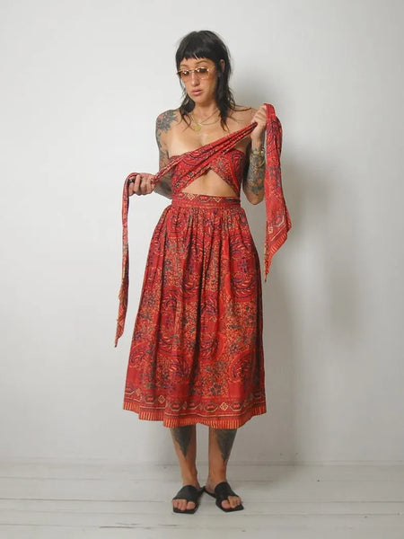 1970's Batik Cotton Sundress
