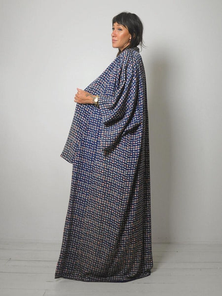 1940's Floral Raw Silk Kimono