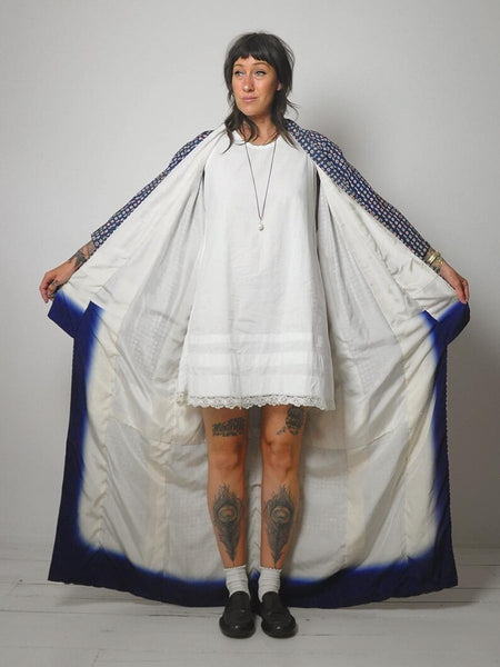 1940's Floral Raw Silk Kimono