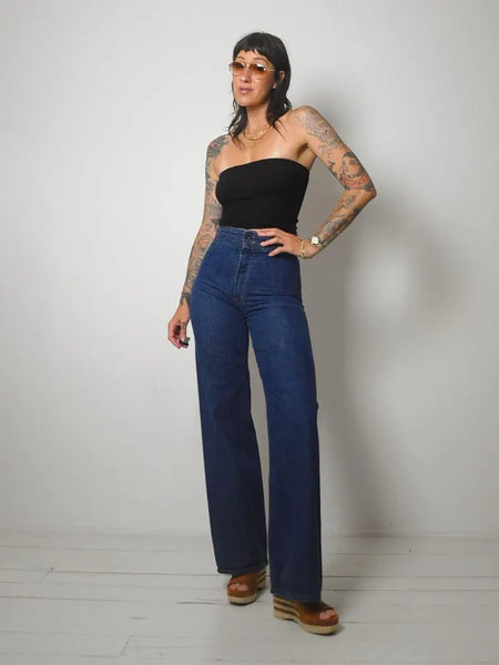 1970's Indigo Buckle Bellbottoms
