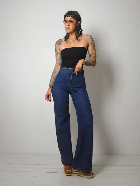1970's Indigo Buckle Bellbottoms