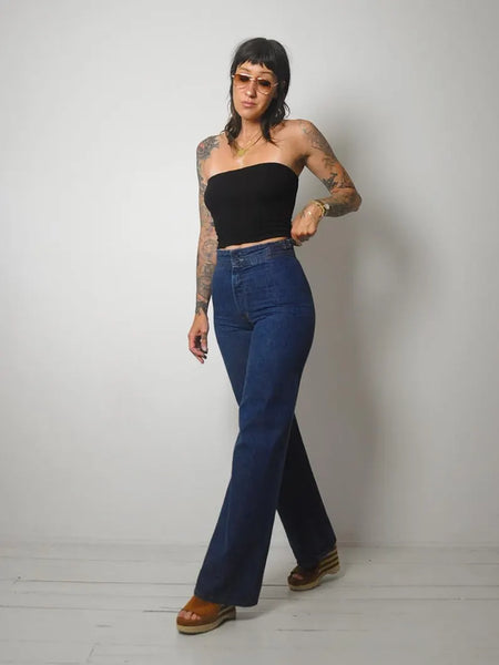 1970's Indigo Buckle Bellbottoms