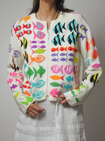 1996 Michael Simon Fish Cardigan