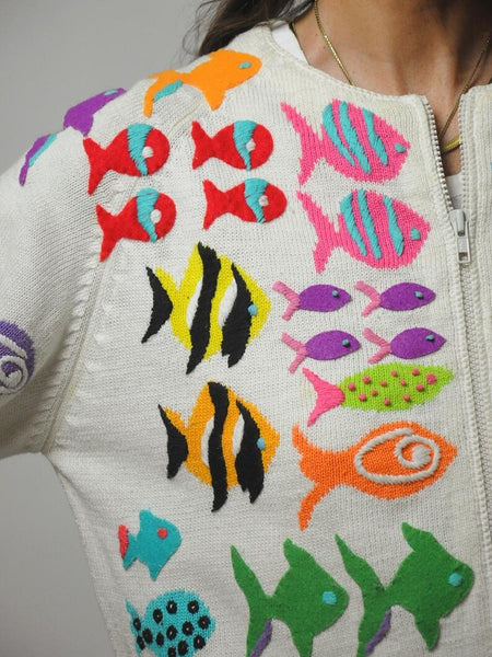 1996 Michael Simon Fish Cardigan
