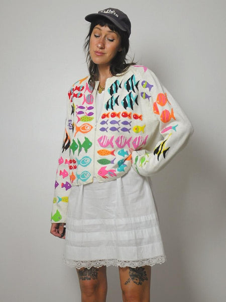 1996 Michael Simon Fish Cardigan