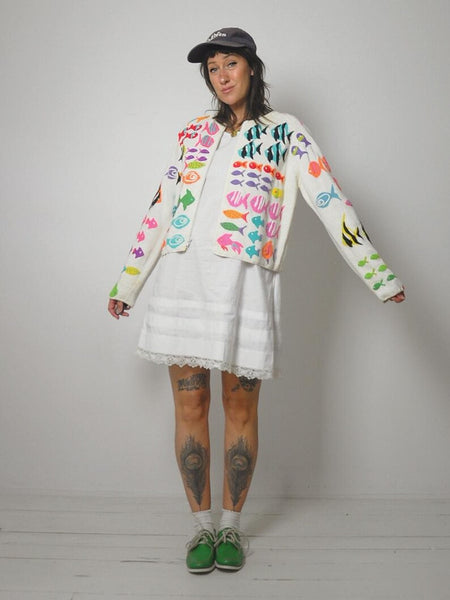 1996 Michael Simon Fish Cardigan