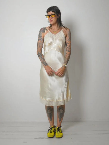 1920's Silk & Lace Bias Slip