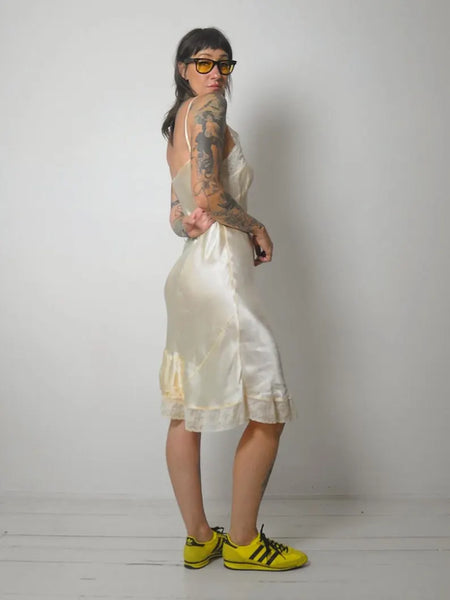 1920's Silk & Lace Bias Slip