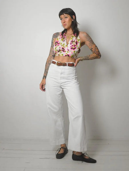 1970's Floral Open Back Halter