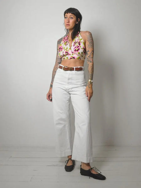 1970's Floral Open Back Halter