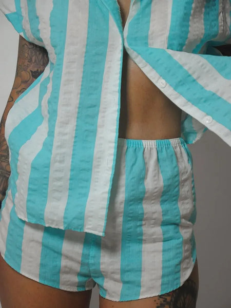 Striped 2 Piece Short Set