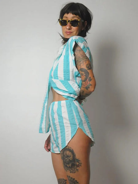 Striped 2 Piece Short Set