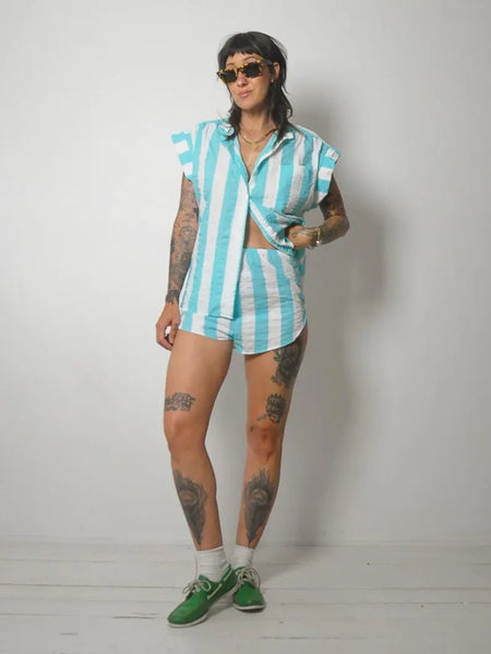 Striped 2 Piece Short Set