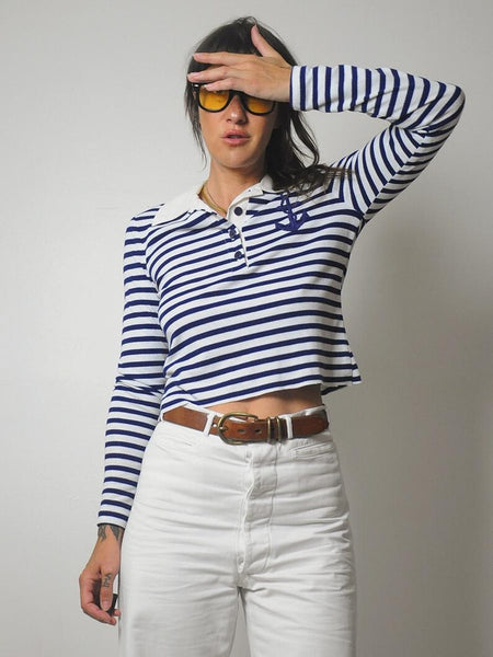 70's Striped Sailor Polo Shirt