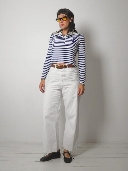 70's Striped Sailor Polo Shirt