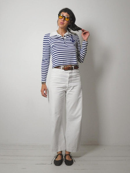 70's Striped Sailor Polo Shirt