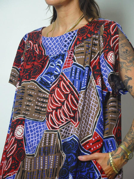Patchwork Print Tent Dress