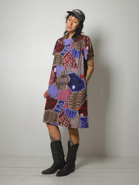 Patchwork Print Tent Dress