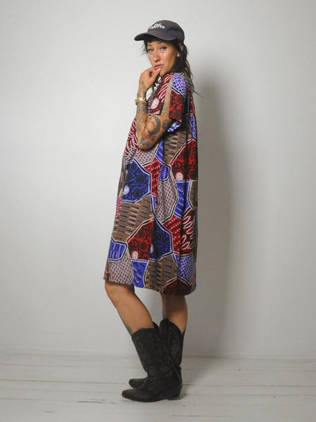Patchwork Print Tent Dress