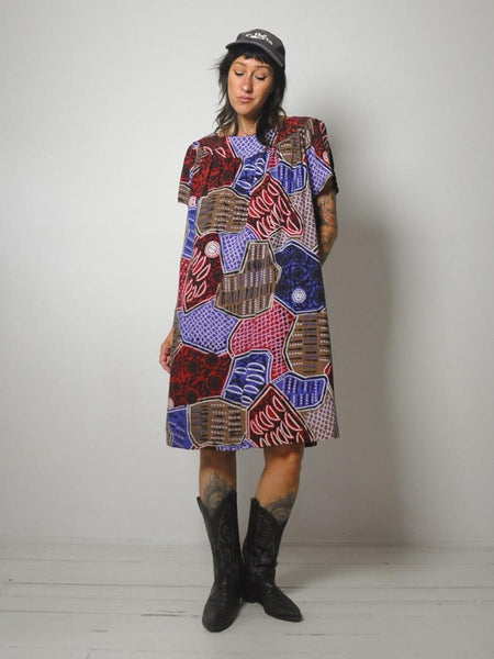 Patchwork Print Tent Dress