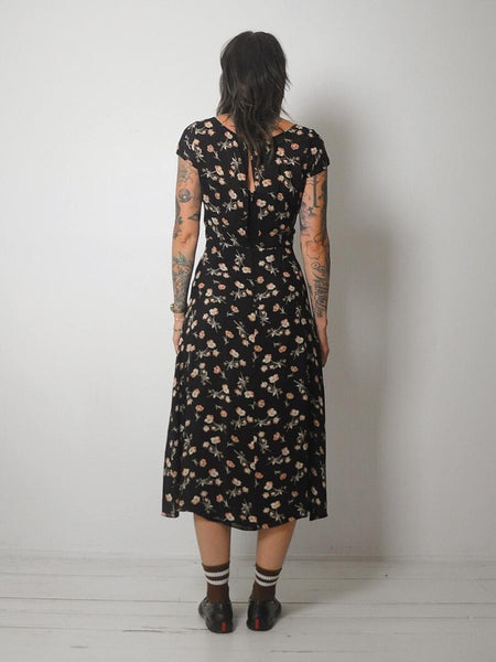 1990's Black Floral Sundress