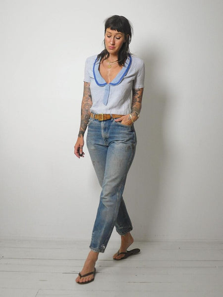 50's Striped Sailor Top