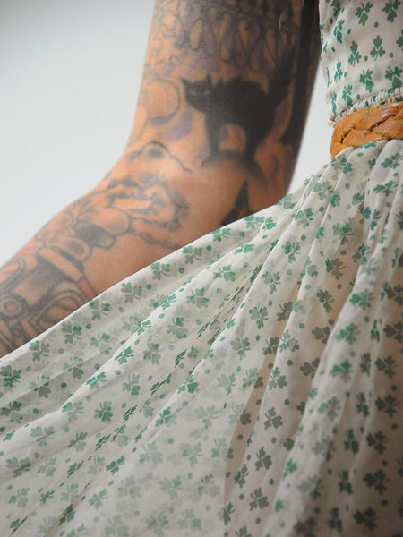 1950's Sheer Shamrock Dress