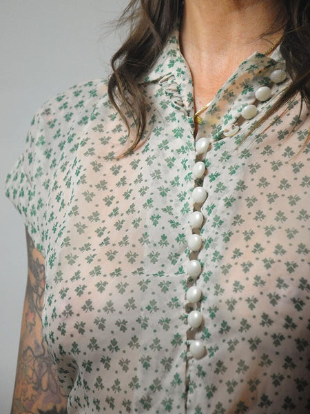 1950's Sheer Shamrock Dress