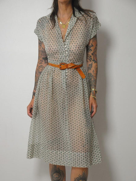 1950's Sheer Shamrock Dress