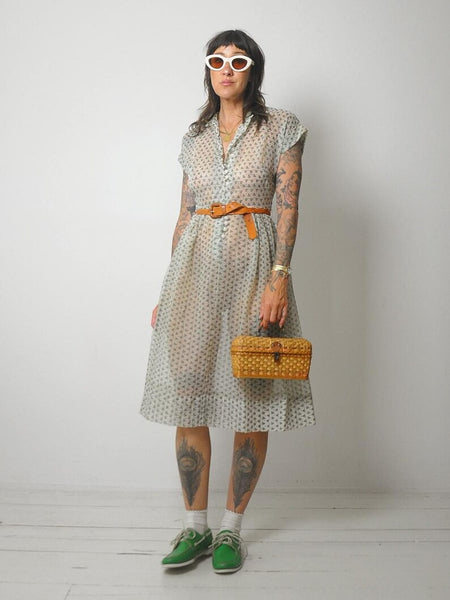 1950's Sheer Shamrock Dress