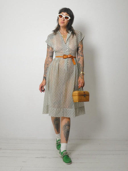 1950's Sheer Shamrock Dress
